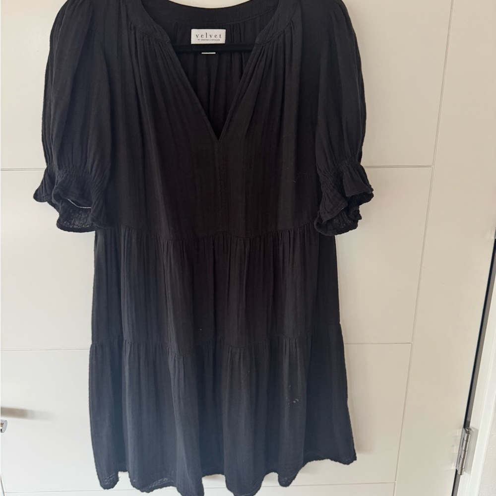 Velvet by Graham & Spencer Black Midi Dress